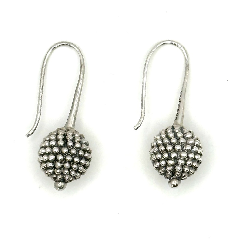 Lagos Caviar Beaded Ball Silver Drop Earrings Exc